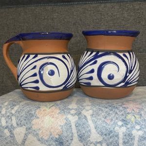 Mexican authentic terracotta coffee mugs set of 2 hand made